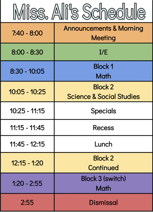 Schedule